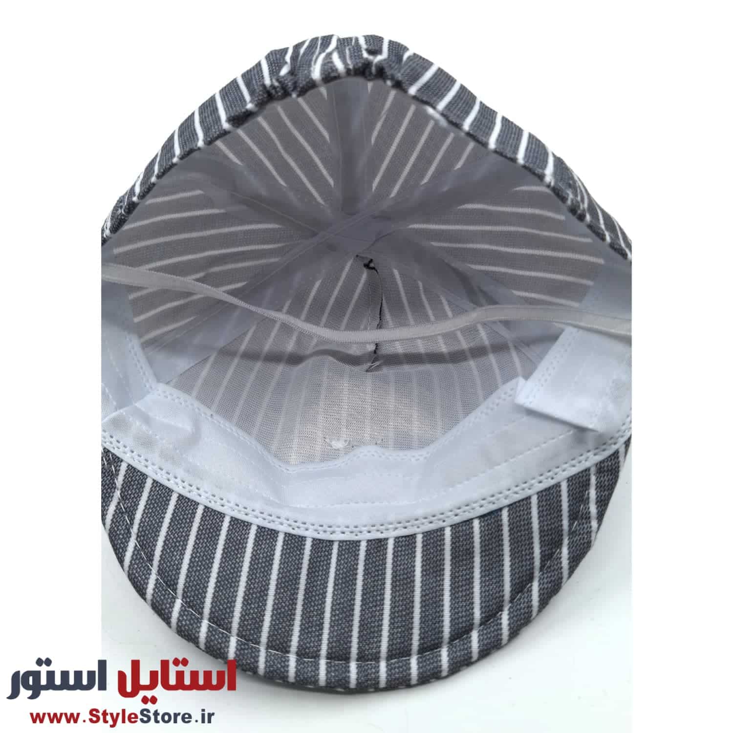 کلاه نوزادی مدل خرس راه راه کد 1945 رنگ خاکستری — تصویر ۳