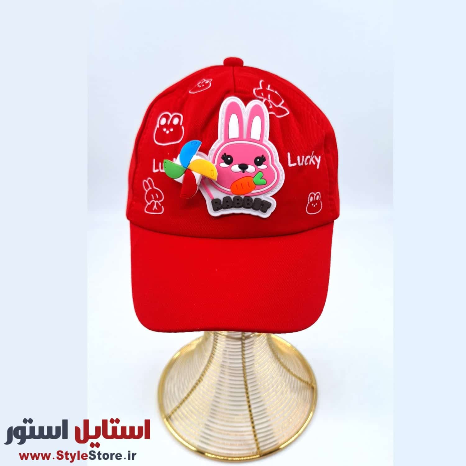 کلاه بچگانه مدل خرگوش فرفره ای کد 1946 رنگ قرمز — تصویر ۲