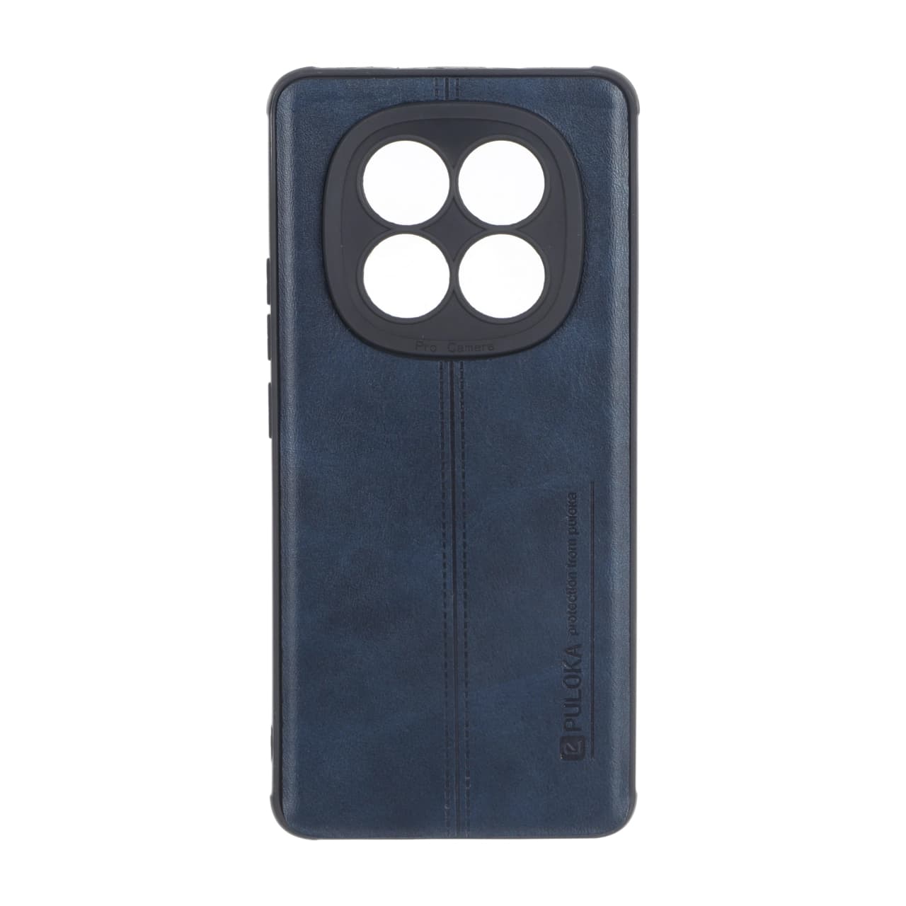 قاب Puloka طرح چرم دوخت دار محافظ لنزدار Xiaomi Redmi Note 15 / Poco M8 5G – سرمه ای