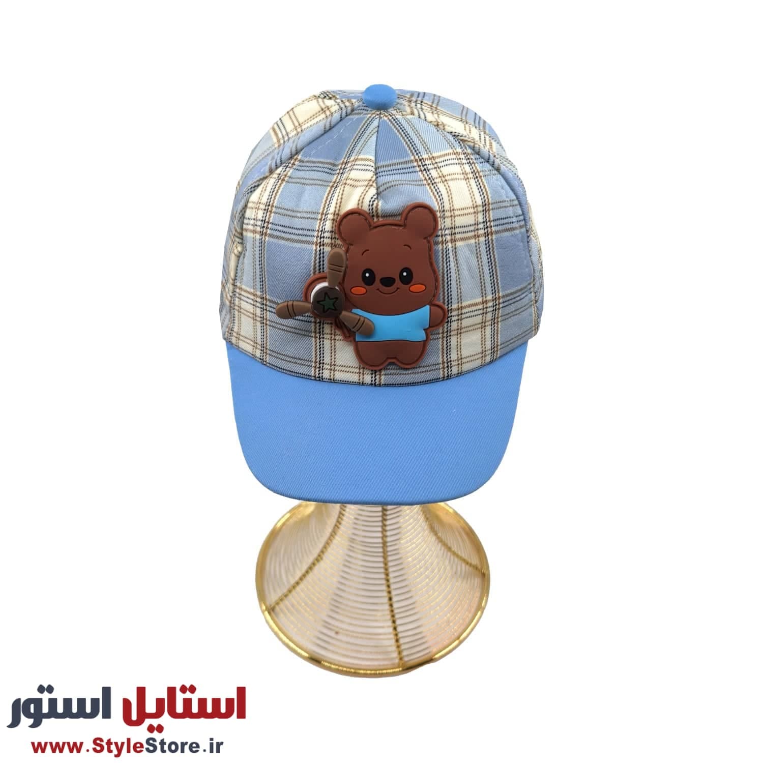 کلاه بچگانه مدل خرس فرفره ای کد 1947 رنگ آبی — تصویر ۲