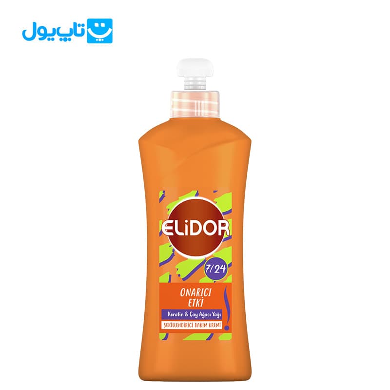 کرم مو الیدور Elidor نارنجی حاوی کراتین و روغن درخت چای ترمیم کننده حجم 300 میلی‌لیتر