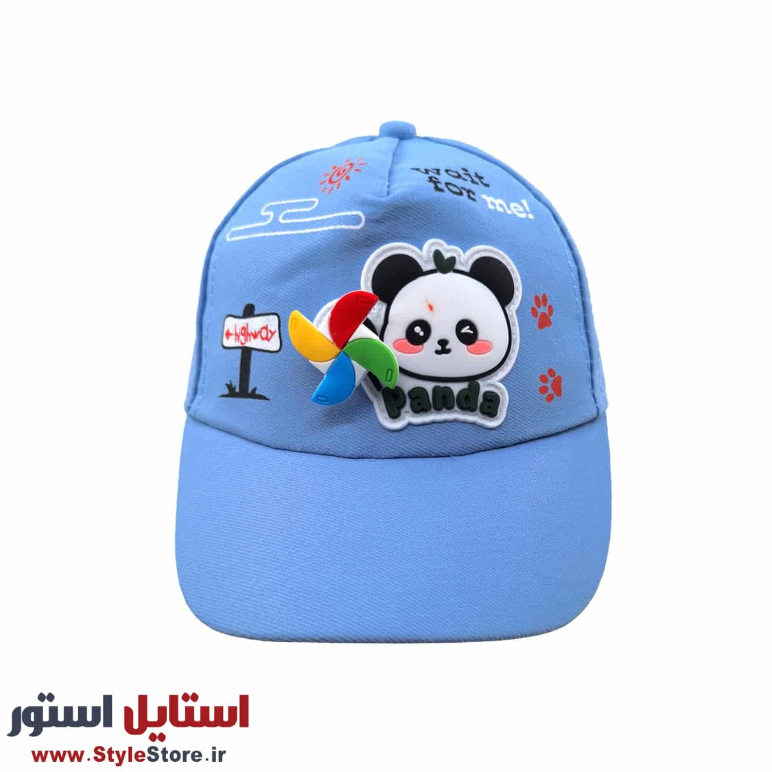 کلاه بچگانه مدل پاندا فرفره ای کد 1948 رنگ آبی — تصویر ۳