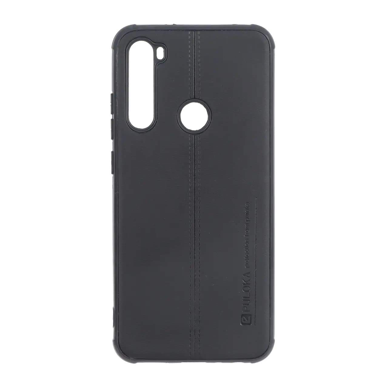 قاب Puloka طرح چرم دوخت دار Xiaomi Redmi Note 8 – مشکی
