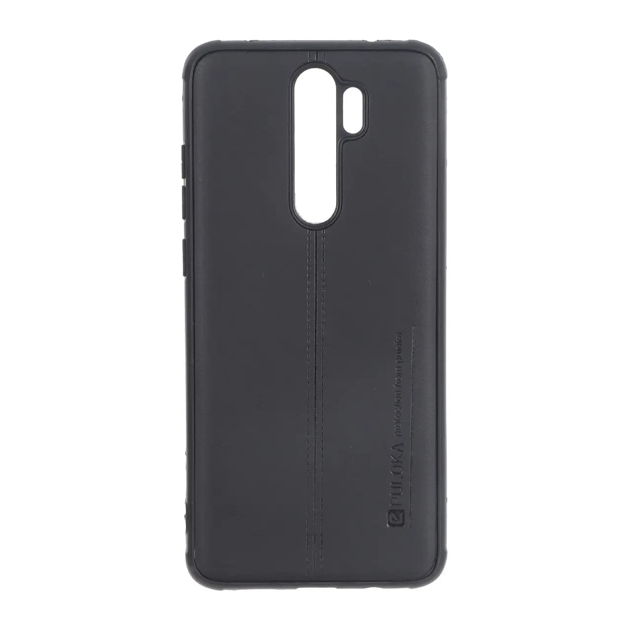 قاب Puloka طرح چرم دوخت دار Xiaomi Redmi Note 8 Pro – مشکی