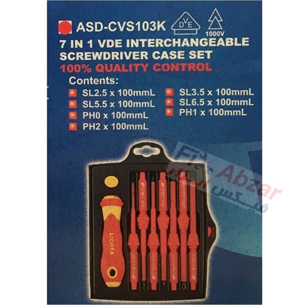 پیچ گوشتی 1000 ولت لیکوتا مدل ASD-CVS103K — تصویر ۲