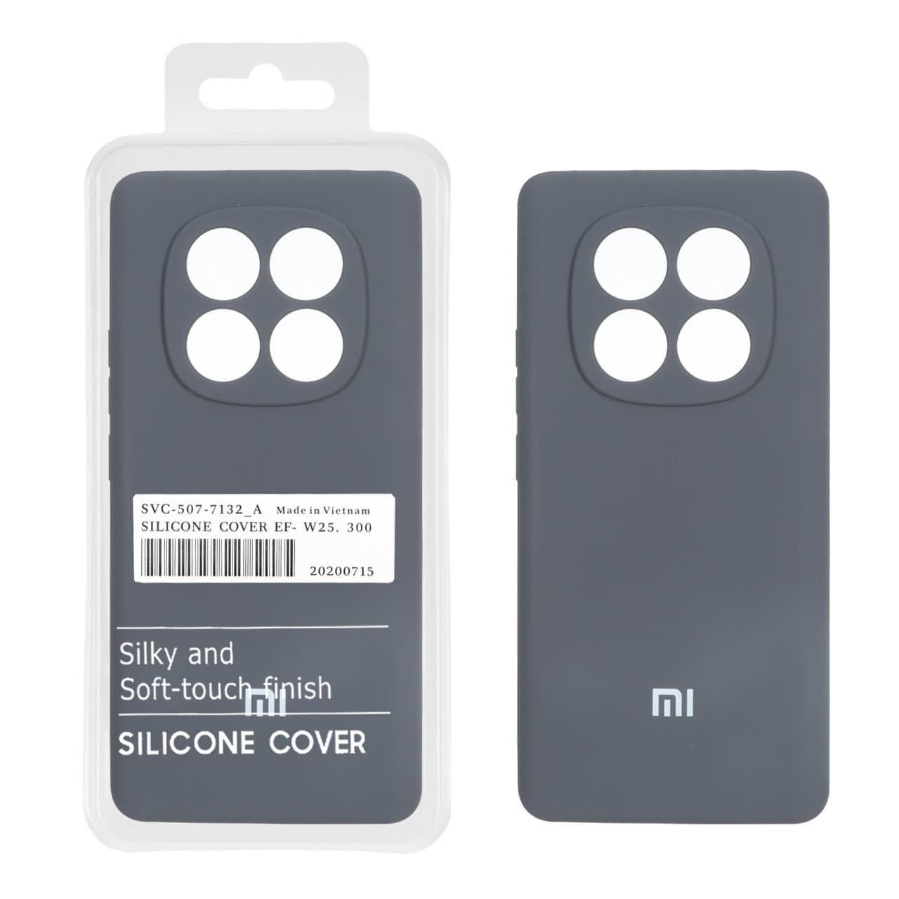 قاب سیلیکونی پاک کنی اورجینال درجه یک Xiaomi Redmi Note 14 Pro 4G – خاکستری (پک دار)