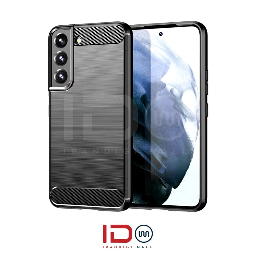 قاب فیبر کربن گوشی سامسونگ مدل Samsung Galaxy S21 Plus برند rugged armor رنگ مشکی