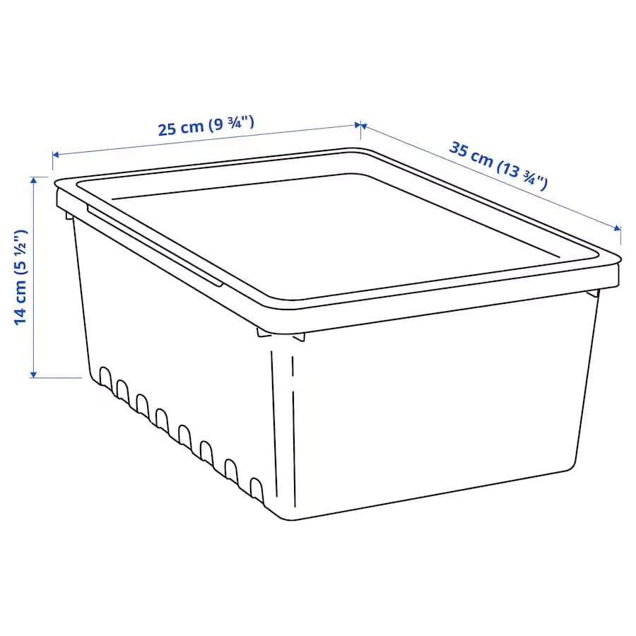 جعبه نظم دهنده درب دار ایکیا UPPSNOFSAD مشکی، 9 لیتر/ 35x25x14 سانتی‌متر — تصویر ۳