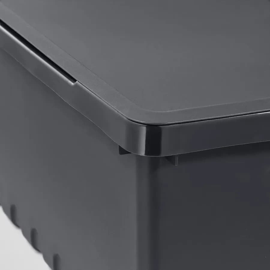 جعبه نظم دهنده درب دار ایکیا UPPSNOFSAD مشکی، 9 لیتر/ 35x25x14 سانتی‌متر — تصویر ۲