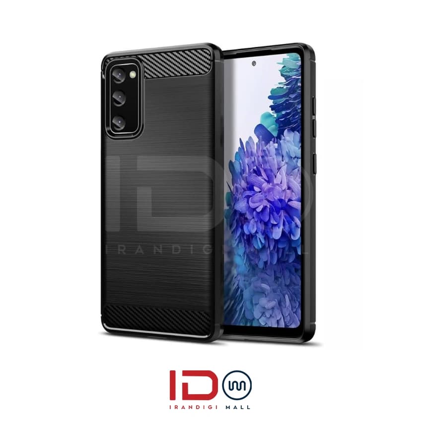 قاب فیبر کربن گوشی سامسونگ مدل Samsung Galaxy S20 برند rugged armor رنگ مشکی