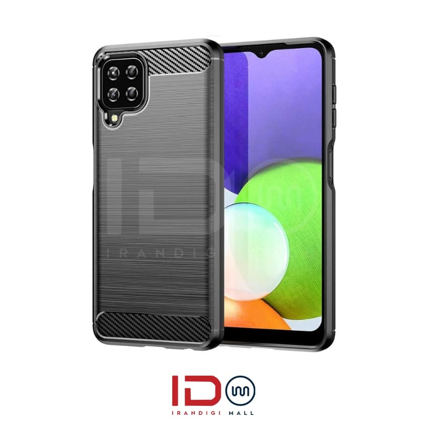 قاب فیبر کربن گوشی سامسونگ مدل Samsung Galaxy M22 برند rugged armor رنگ مشکی