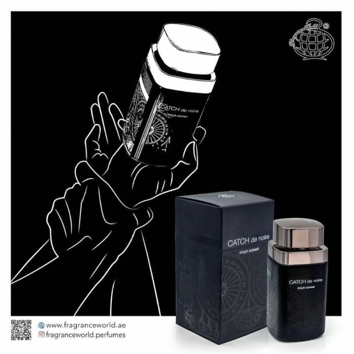 عطر ادکلن کچ نویر مردانه مشابه کرید اونتوس فراگرنس ورد 100 میل مدل کچ د نویر Fragrance World Catch De Noire – Creed Aventus