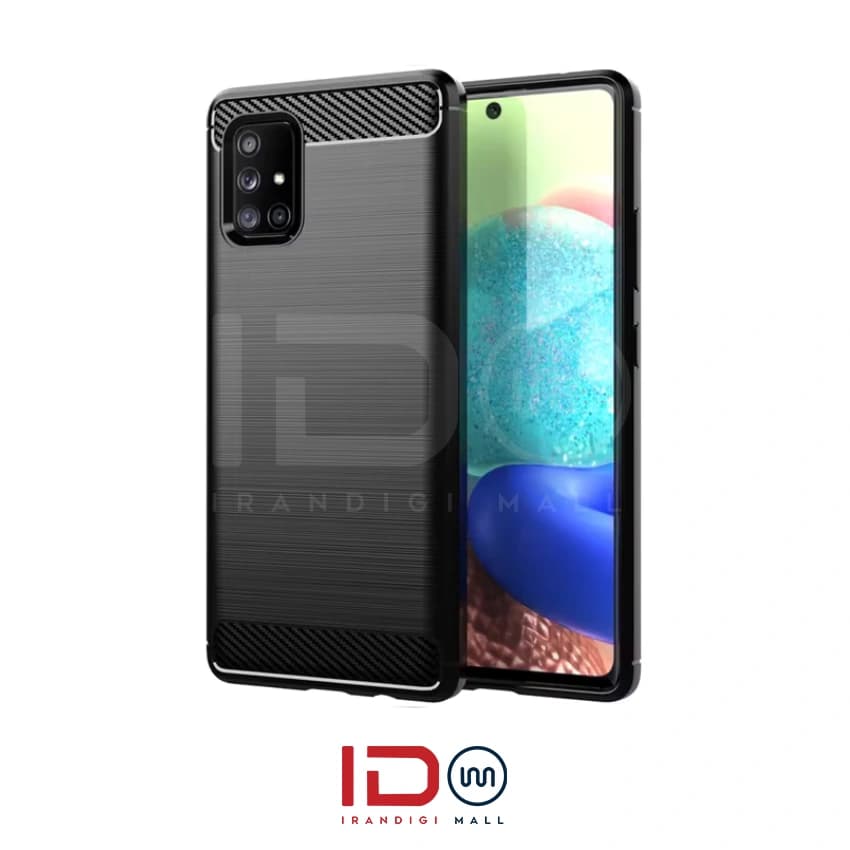 قاب فیبر کربن گوشی سامسونگ مدل Samsung Galaxy A51 برند rugged armor رنگ مشکی