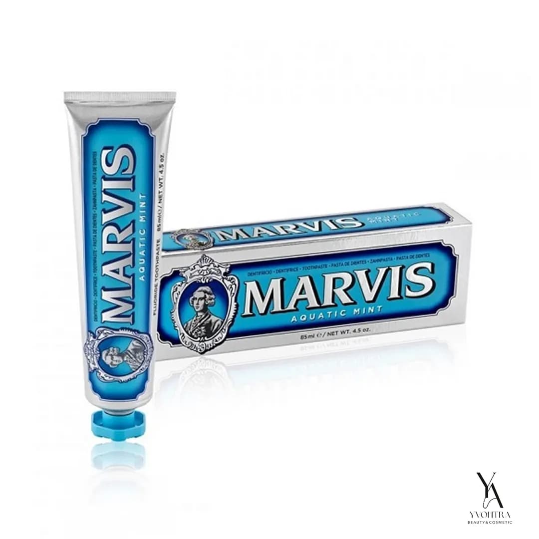 خمیردندان ترمیم کننده نعنا یخی مارویس MARVIS مدل Aquatic Mint حجم 85 میل