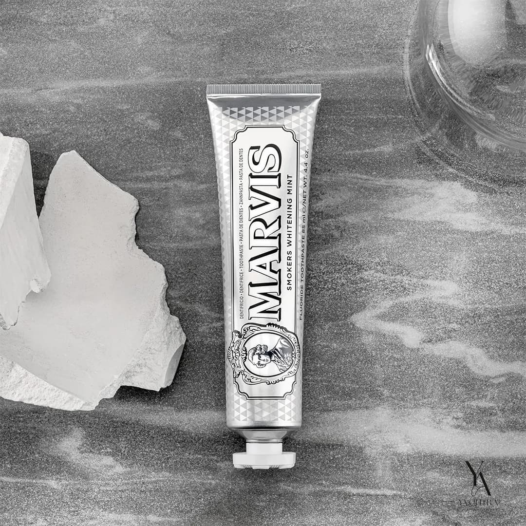 خمیردندان سفیدکننده مخصوص افراد سیگاری مارویس MARVIS مدلSmokers Whitening Mint حجم 85 میل — تصویر ۲