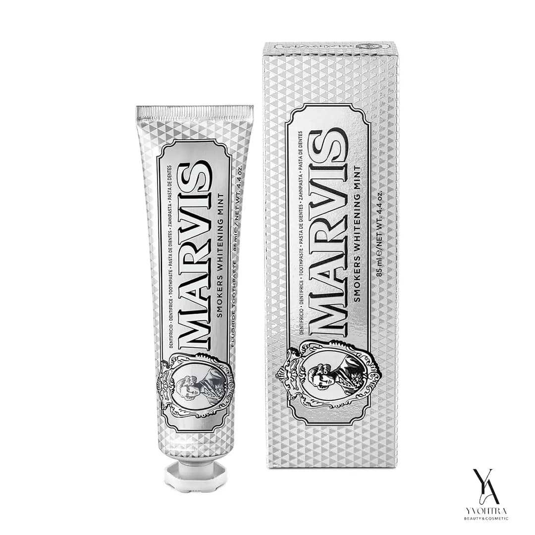 خمیردندان سفیدکننده مخصوص افراد سیگاری مارویس MARVIS مدلSmokers Whitening Mint حجم 85 میل — تصویر ۴