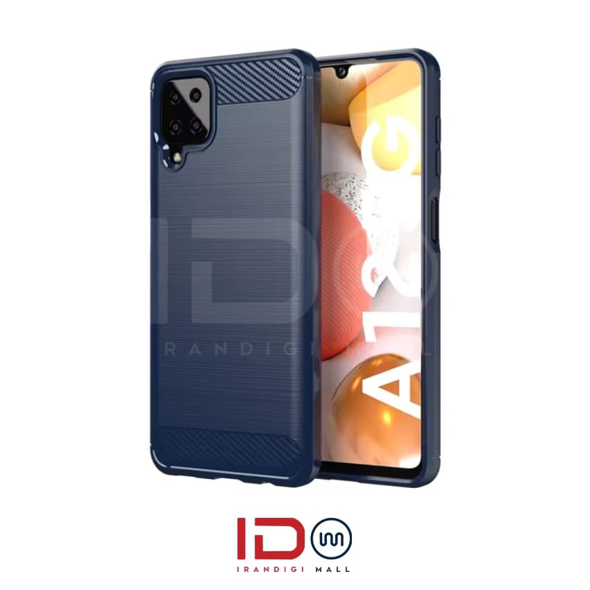قاب فیبر کربن گوشی سامسونگ مدل Samsung Galaxy A12 برند rugged armor رنگ آبی