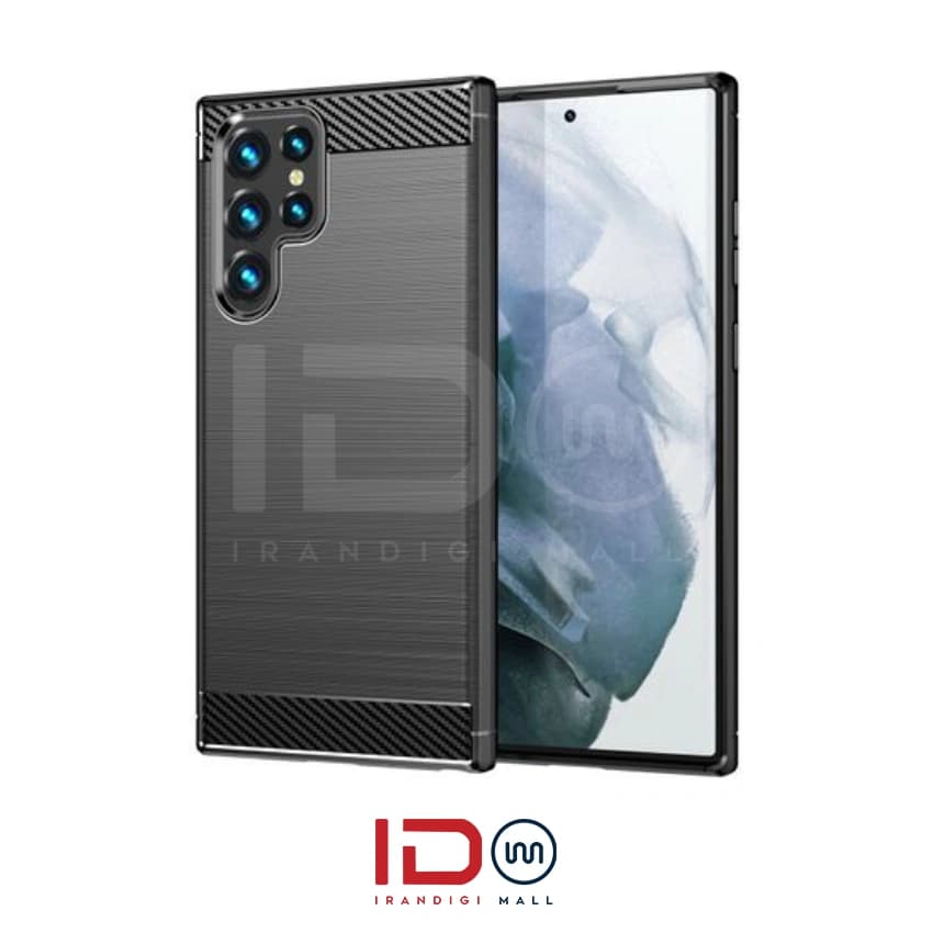 قاب فیبر کربن گوشی سامسونگ مدل Galaxy S22 Ultra برند rugged armor رنگ قرمز — تصویر ۲