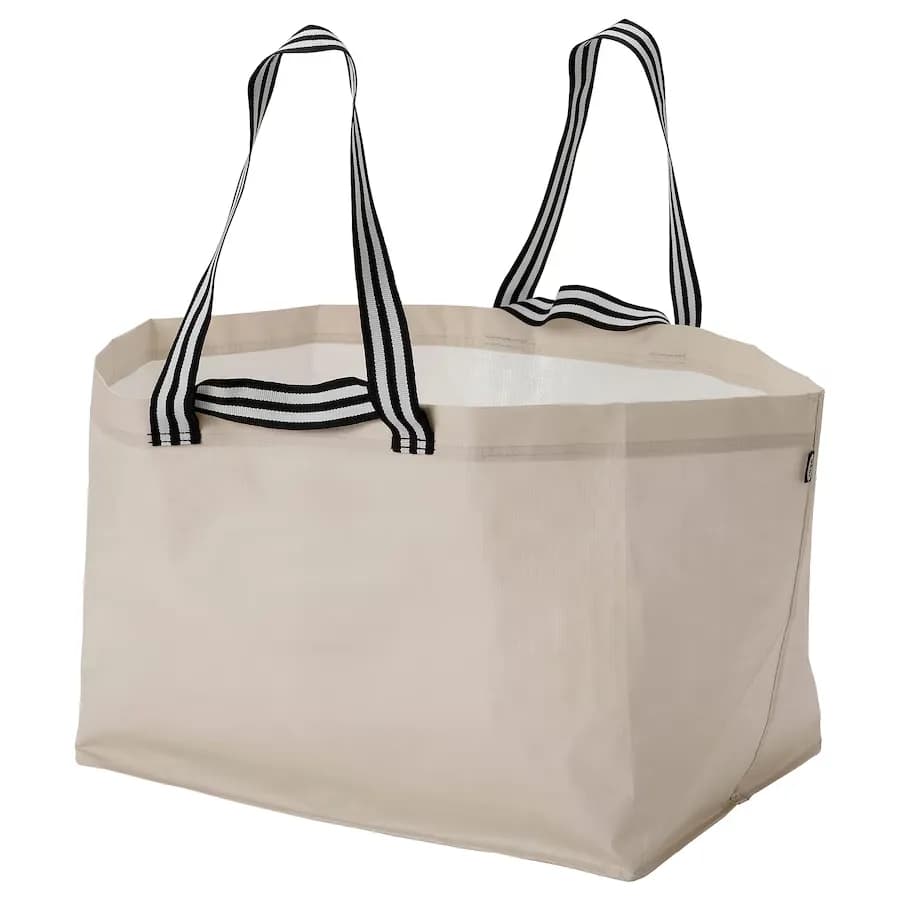 ساک دستی سایز بزرگ ایکیا GORSNYGG بژ روشن 71 لیتری، 57x37x39 سانتی‌متر