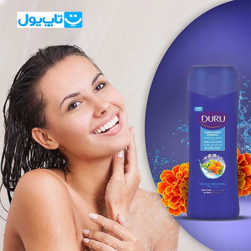 شامپو ضد شوره دورو DURU حاوی عصاره مروارید و گل جعفری حجم 600 میلی لیتر — تصویر ۲