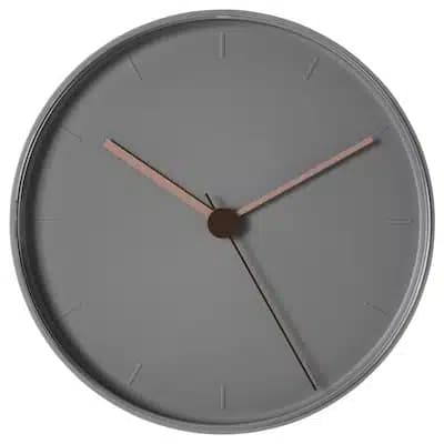 ساعت دیواری بی صدا ایکیا BONDTOLVAN/ خاکستری