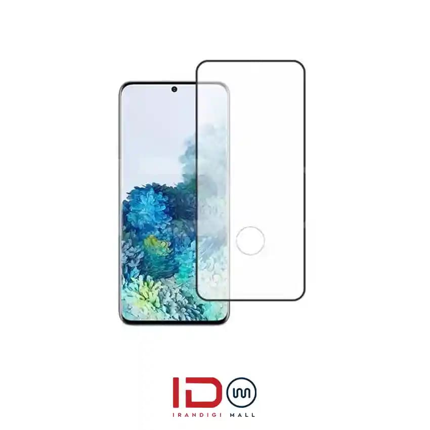 گلس شیشه ای تمام صفحه و فول چسب گوشی سامسونگ GALAXY S20 مدل رد لیبل