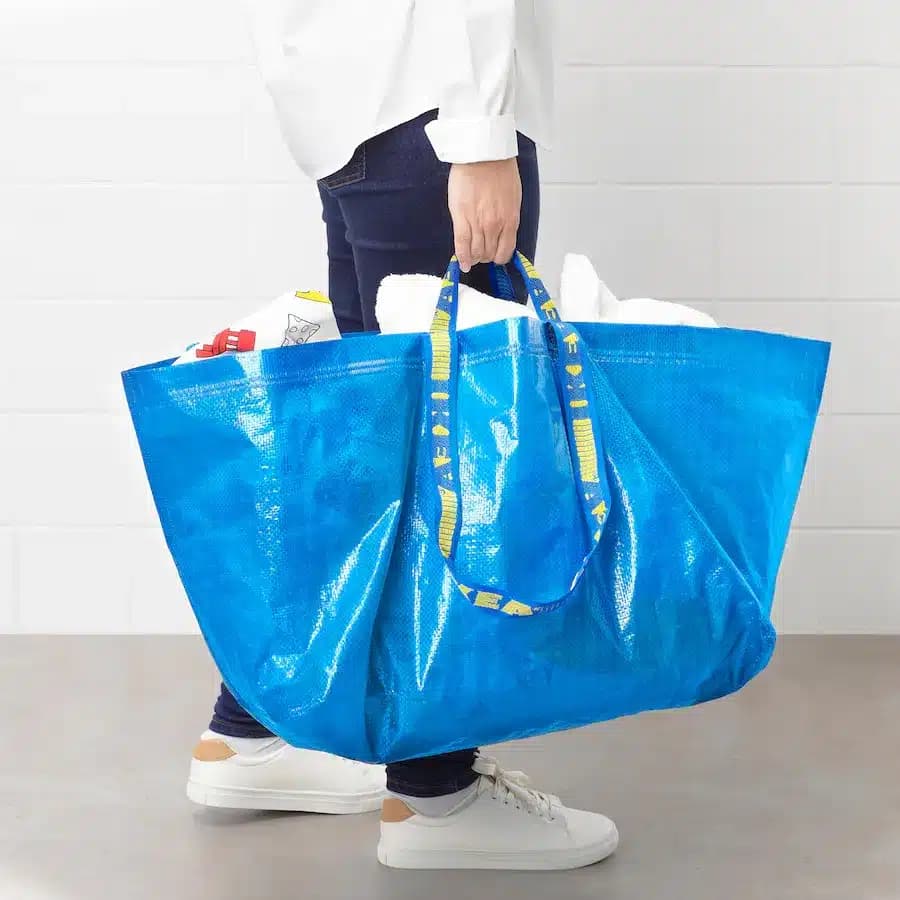 ساک دستی سایز بزرگ ایکیا FRAKTA آبی 71 لیتری، 55x37x35 سانتیمتر — تصویر ۳