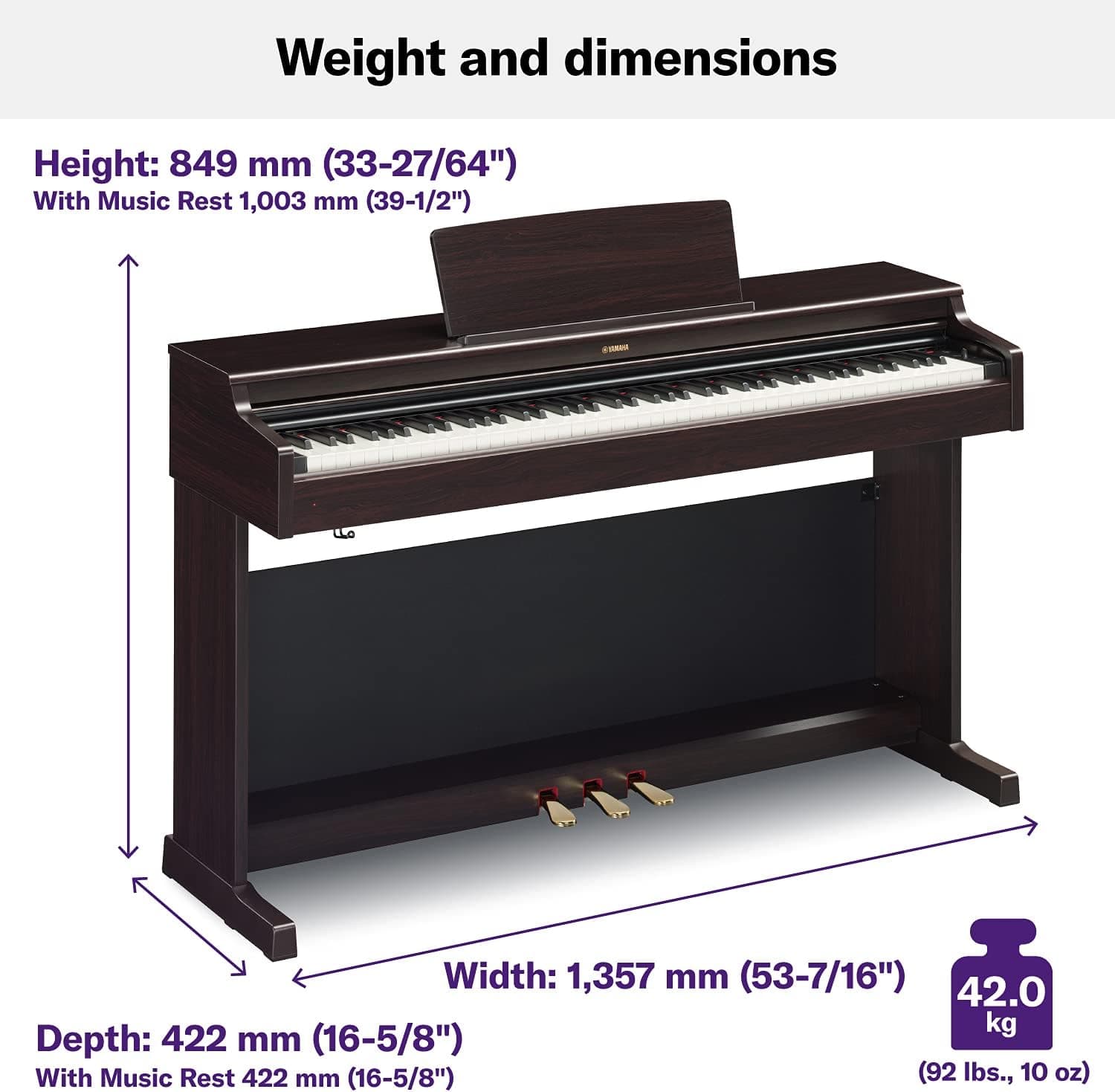 پیانو یاماها Yamaha ydp 164 — تصویر ۲