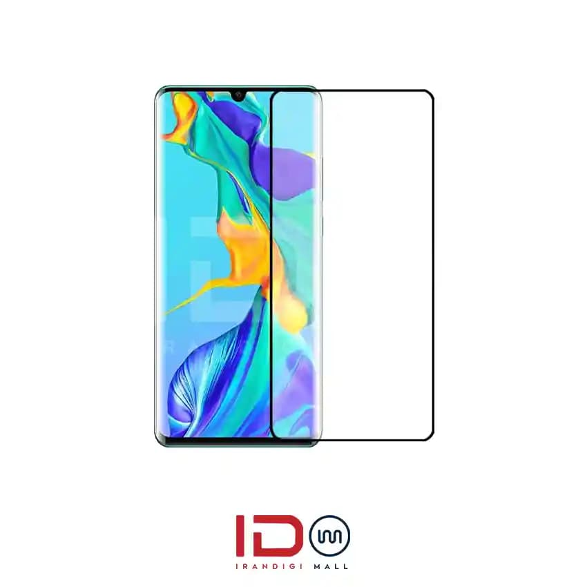 گلس شیشه ای تمام صفحه و فول چسب موبایل Huawei P30 Pro برند رد لیبل