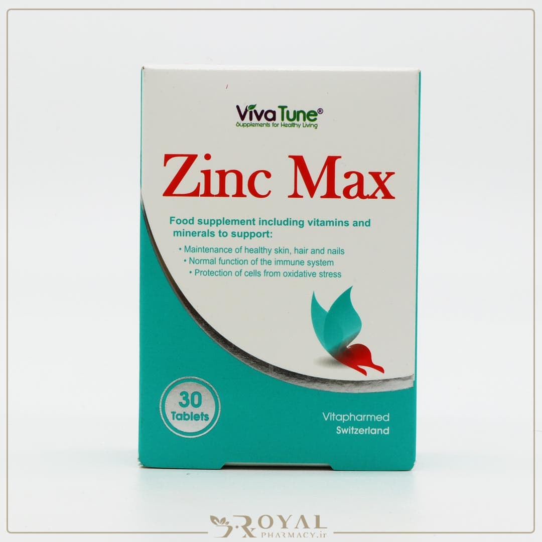 زینک مکس قرص 30 عددی پورا طب/ویواتون — تصویر ۲