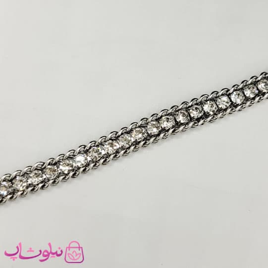 دستبند زنانه ترکیب کارتیه و تنیسی نگین سفید کد ۵۸۰ — تصویر ۲