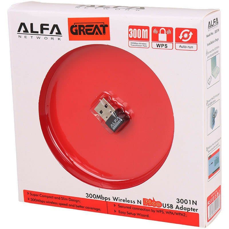 کارت شبکه بی سیم Great Alfa 3001N 300MbpsGreat Alfa 3001N 300Mbps Wireless adapter — تصویر ۳