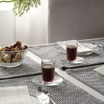 فنجان و نعلبکی شیشه ای ایکیا SALLSKAPLIG/ ست 4 تایی — تصویر ۳