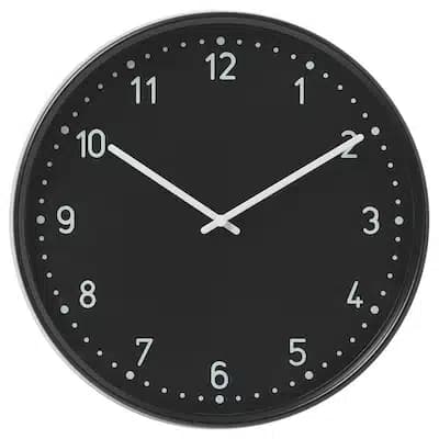 ساعت دیواری بی صدا ایکیا مدل BONDIS/ مشکی