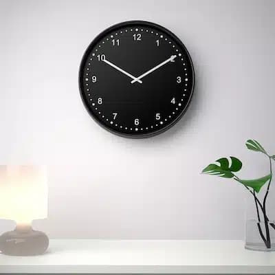 ساعت دیواری بی صدا ایکیا مدل BONDIS/ مشکی — تصویر ۲