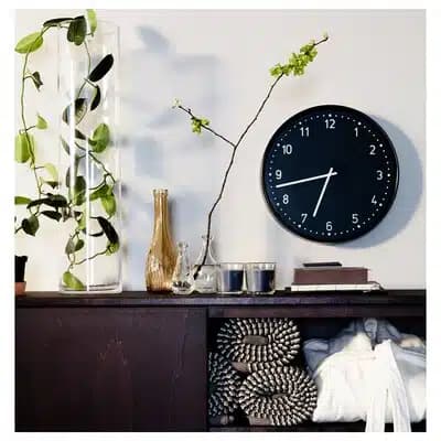 ساعت دیواری بی صدا ایکیا مدل BONDIS/ مشکی — تصویر ۶
