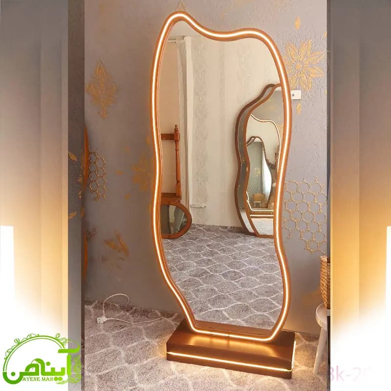 آینه قدی نئون پایه دار – طرح صخره — تصویر ۳