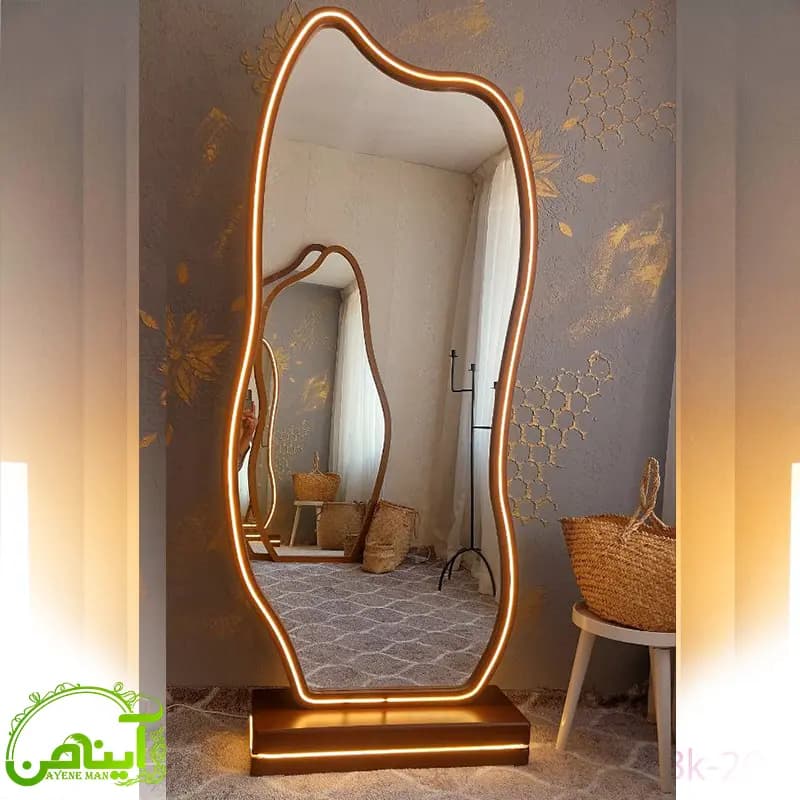 آینه قدی نئون پایه دار – طرح صخره