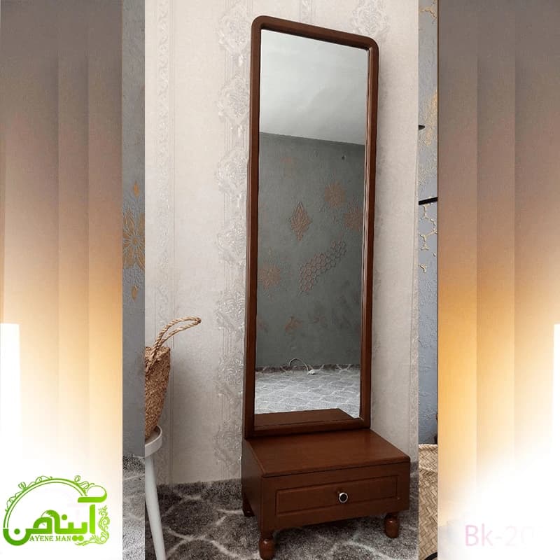 آینه قدی تک کشو – مدل مستطیل — تصویر ۴