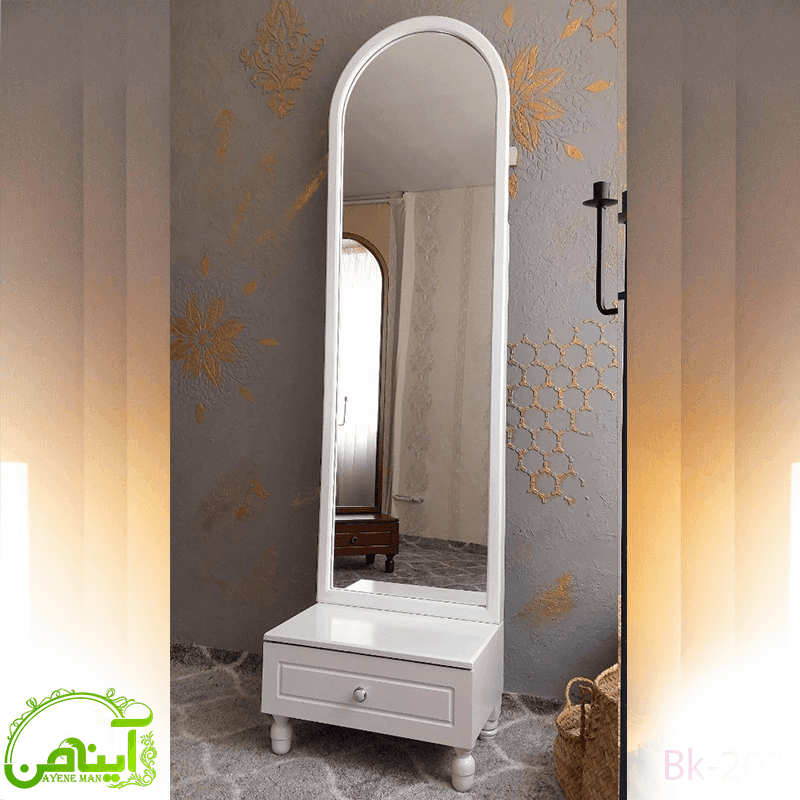 آینه قدی تک کشو – مدل گنبدی — تصویر ۴