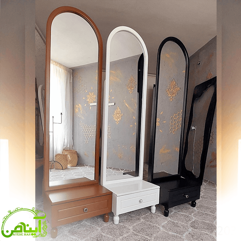 آینه قدی تک کشو – مدل گنبدی