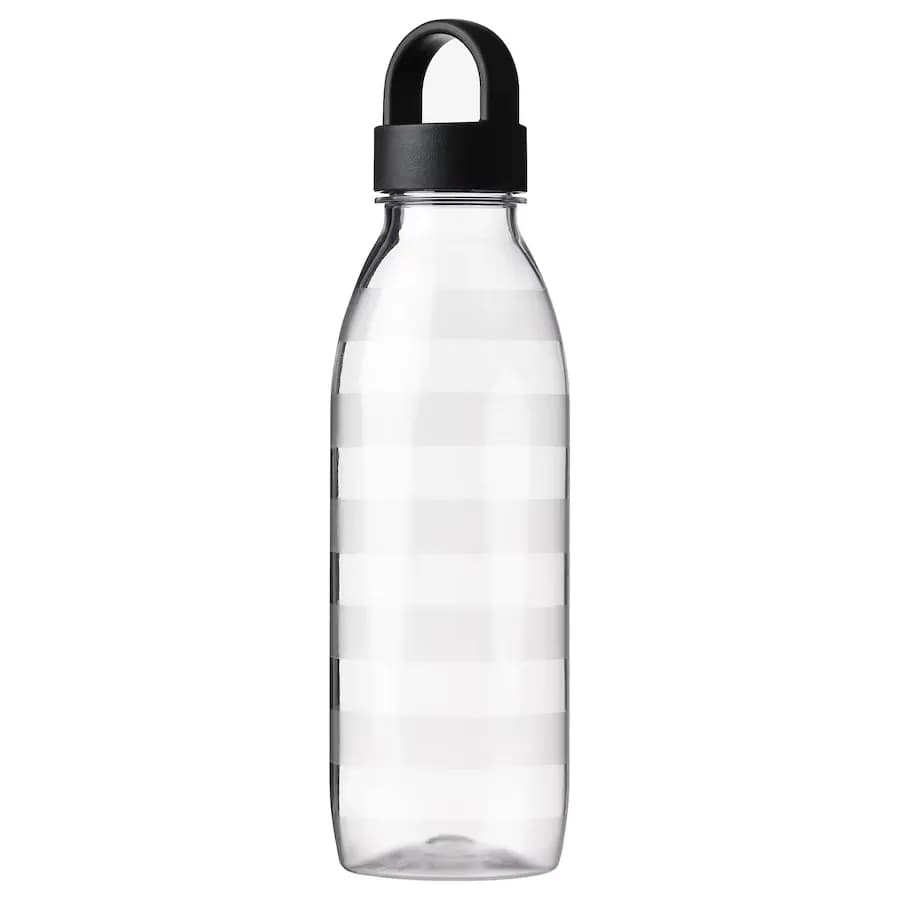 بطری آب ایکیا مدل IKEA 365+ خاکستری تیره/ راه راه ۰.۷ لیتر