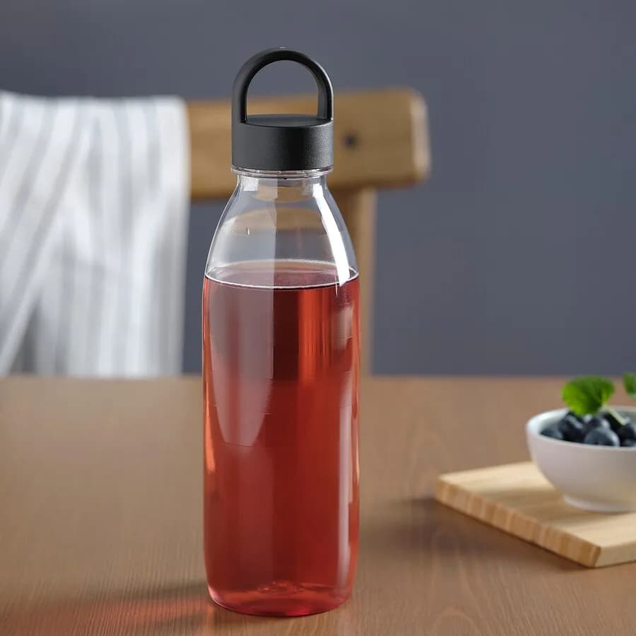 بطری آب ایکیا مدل IKEA 365+ خاکستری تیره/ راه راه ۰.۷ لیتر — تصویر ۳