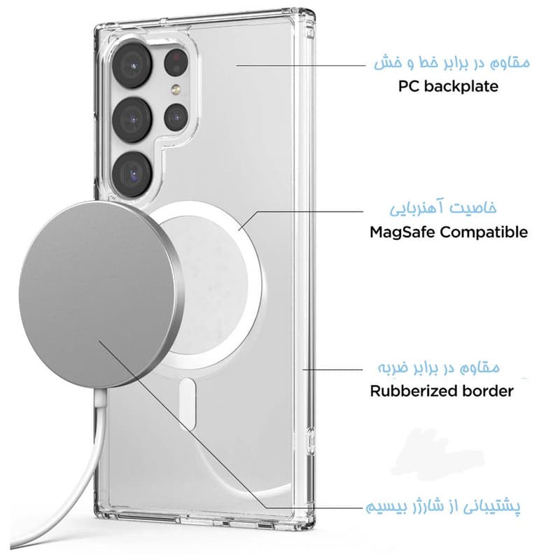 کاور شفاف مدل MAGSAFE مناسب برای گوشی موبایل سامسونگ Galaxy S25 Ultra