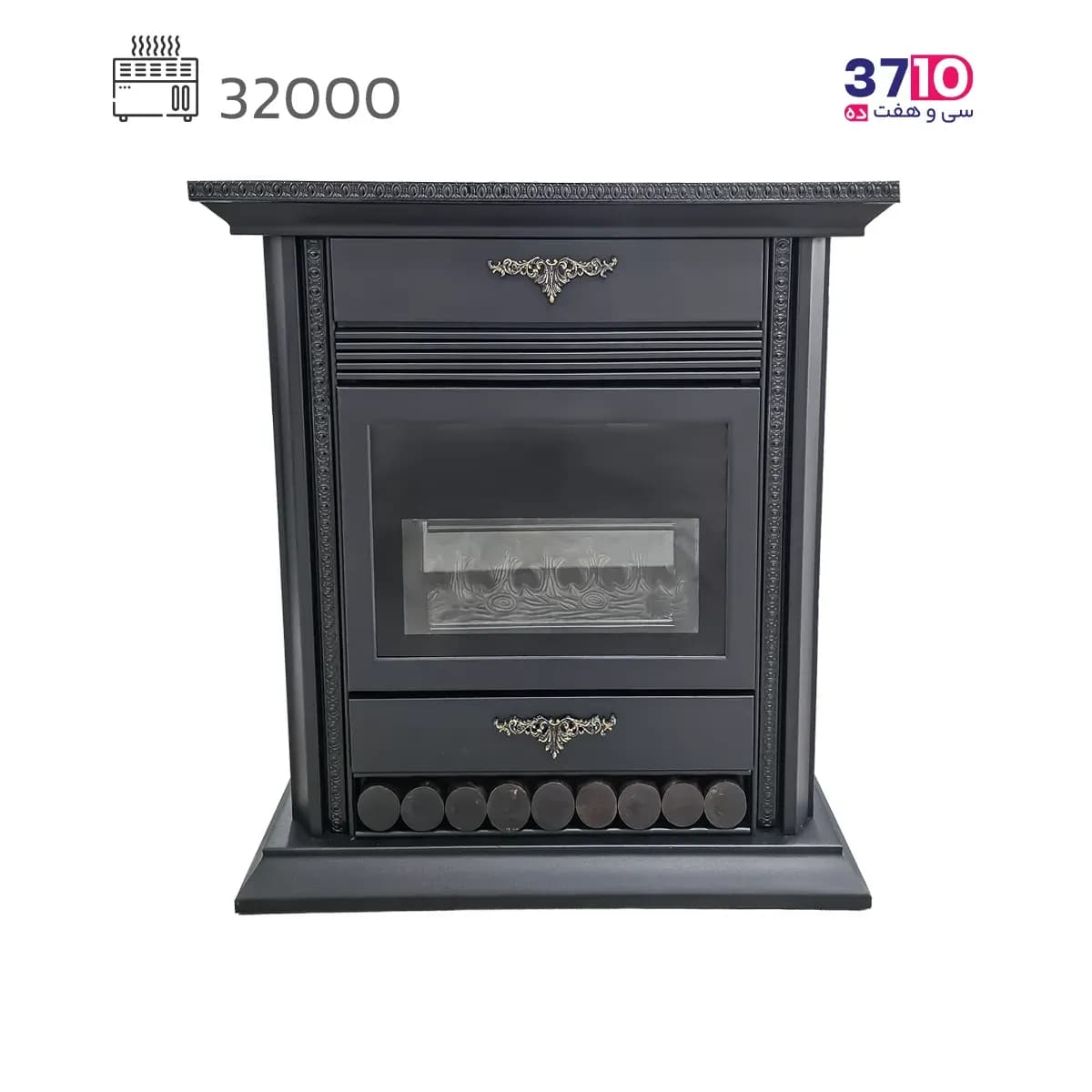 بخاری شومینه ایمن گاز مشهد 32000 طرح چدن مشکی مدل شارین A کلاسیک