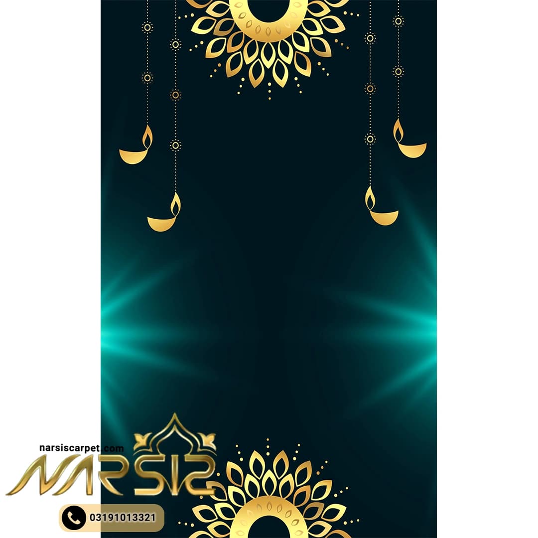 سجاده فرشینه طرح گل طلایی زمینه سرمه ای کد sa1041