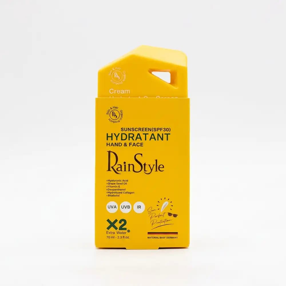 کرم آبرسان و ضدآفتاب SPF 30 دست و صورت رین استایل (RainStyle) مدل جوانساز و ضدالتهاب انواع پوست حجم 70 میلی لیتری