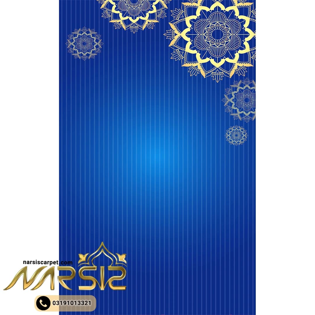 سجاده نماز فرشینه طرح راه راه و گل های طلایی کد sa1030 — تصویر ۲