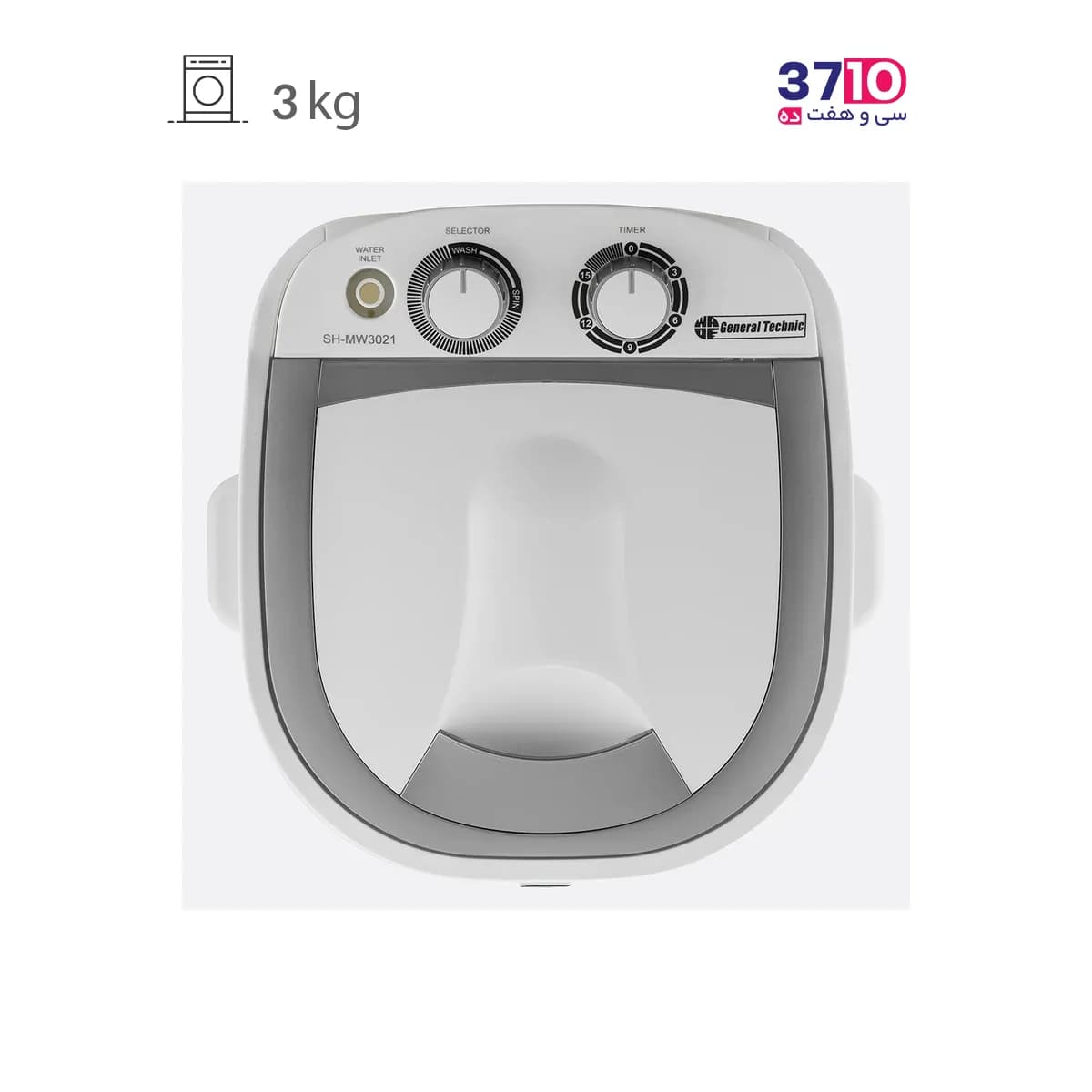 مینی واش جنرال تکنیک General Technic مدل SH-MW 3021 سفید نقره ای 3 کیلویی — تصویر ۲