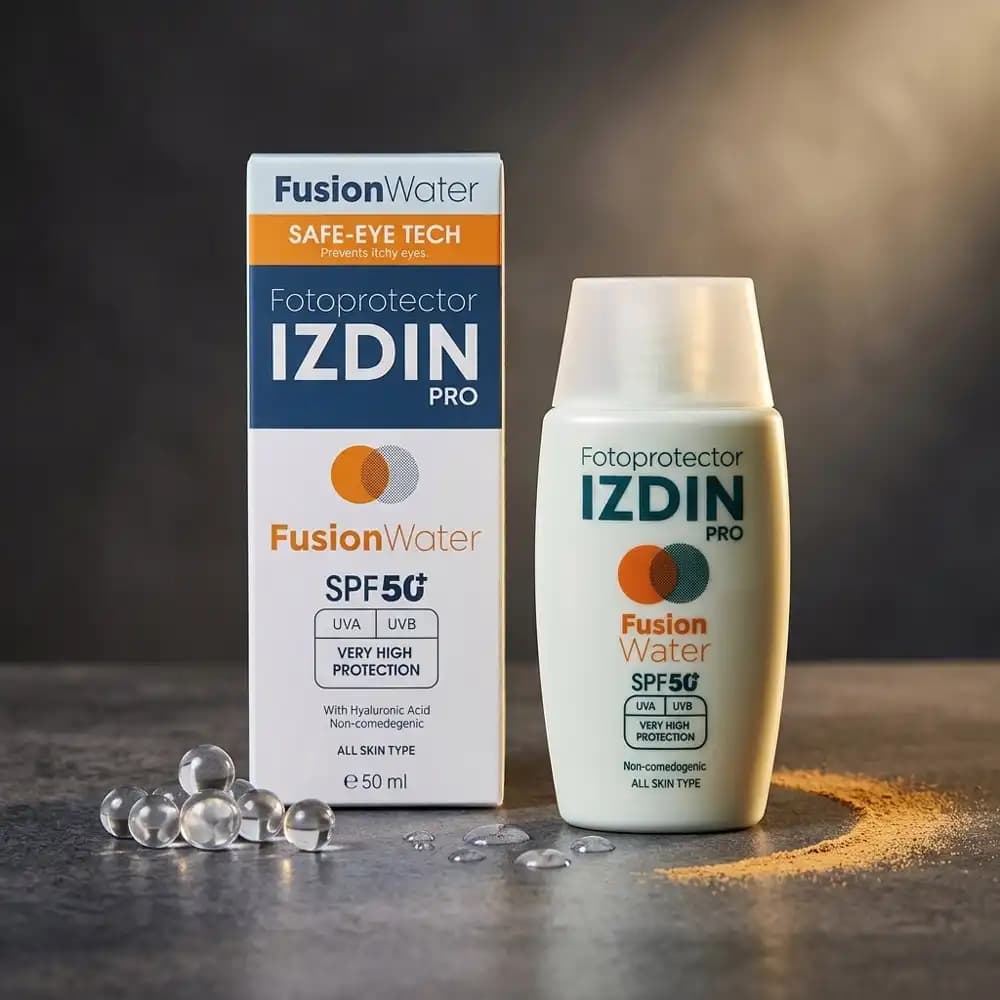 ضدآفتاب SPF50 فیوژن واتر ایزدین پرو (IZDIN PRO) بی‌رنگ انواع پوست حجم ۵۰ میلی لیتری — تصویر ۴